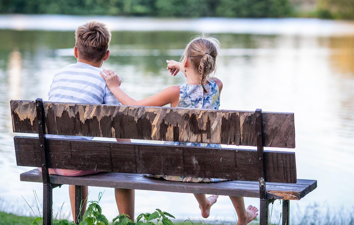 Promoting Community - kids on bench
