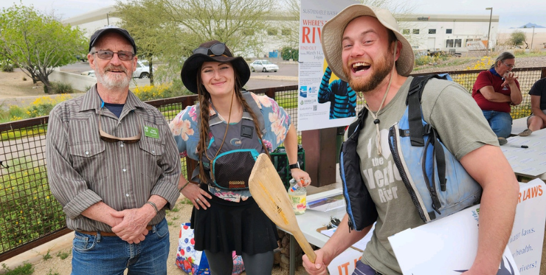 Isaac, Western Water Girl and one other at the Where is the River event in Phoenix